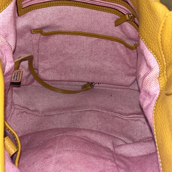 Dooney & Bourke Mustard Yellow Leather Shoulder Bag - Picture 8 of 11